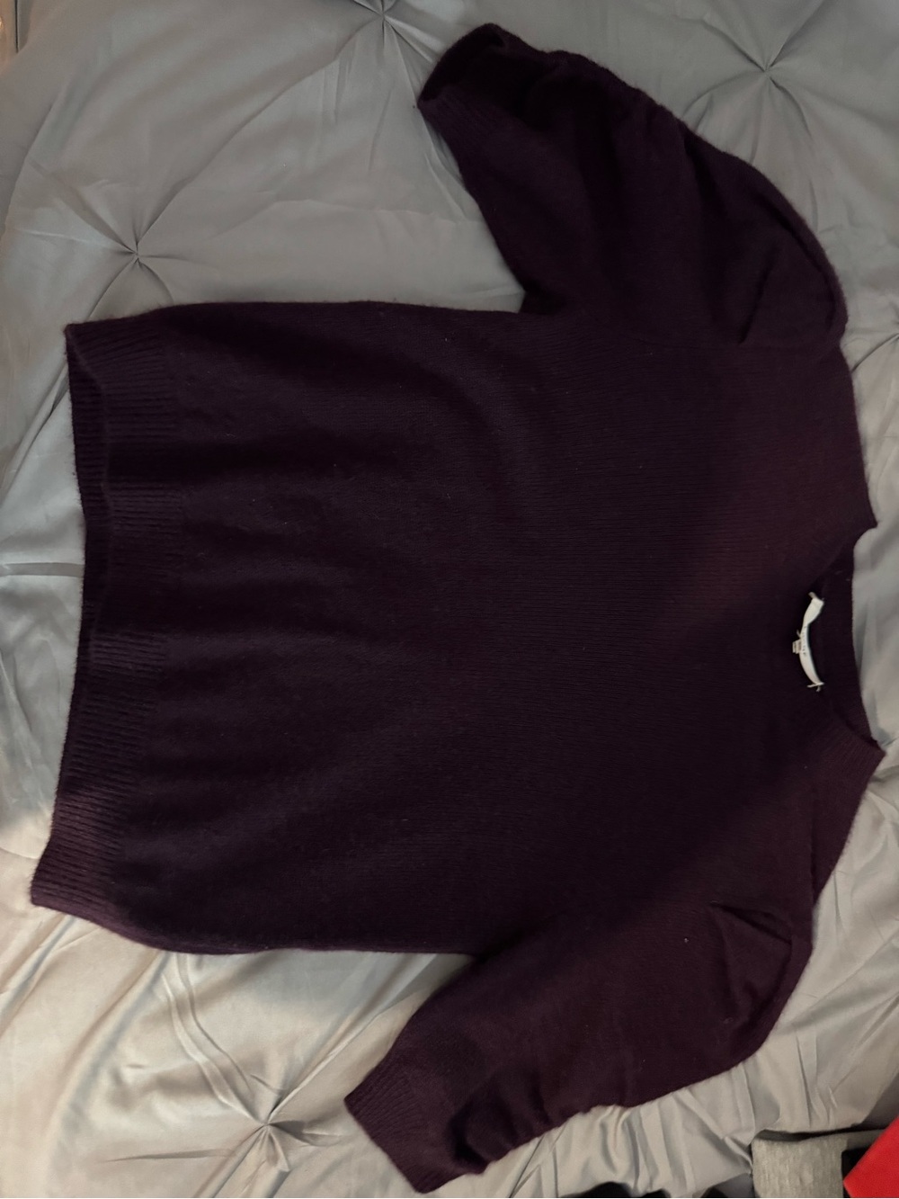 Frame Denim Deep Plum Crewneck Sweater